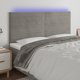 vidaXL Κεφαλάρι κρεβατιού με LED 160x5x118/128 cm, ανοιχτό γκρι, βελούδινο