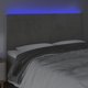 vidaXL Κεφαλάρι κρεβατιού με LED 160x5x118/128 cm, ανοιχτό γκρι, βελούδινο