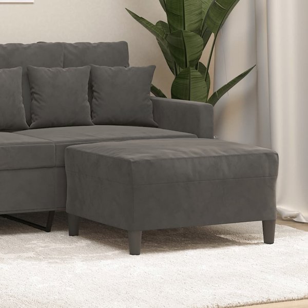 vidaXL Σκαμπό ποδιών, σκούρο γκρι, 70x55x41 εκ., βελούδινο