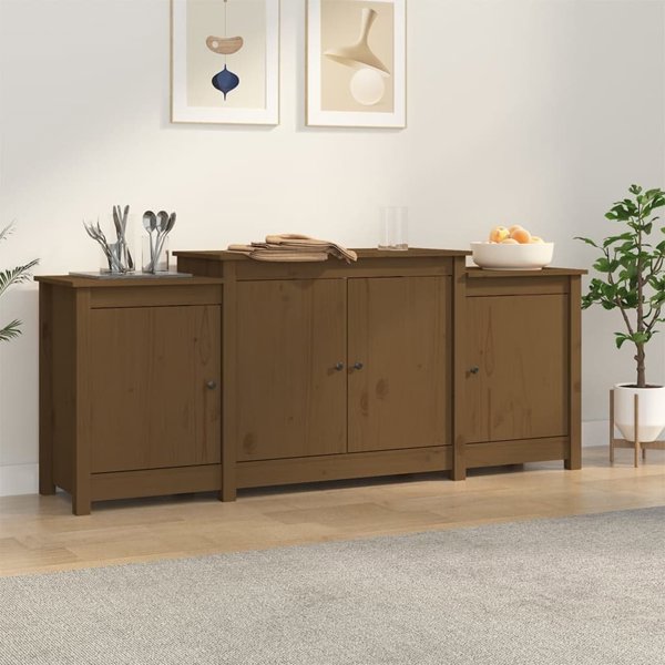 vidaXL Szakka miodowy braz 164x37x68 cm lite drewno sosnowe