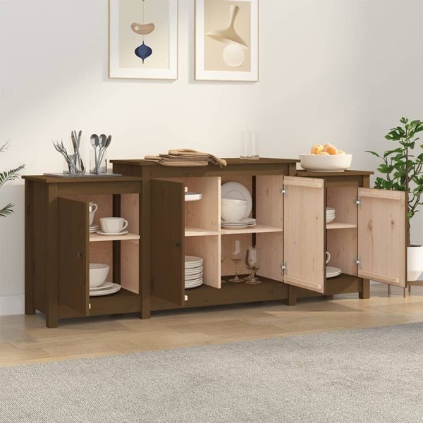 vidaXL Szakka miodowy braz 164x37x68 cm lite drewno sosnowe