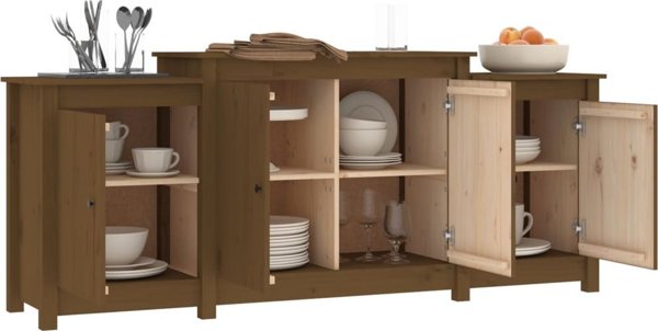 vidaXL Szakka miodowy braz 164x37x68 cm lite drewno sosnowe