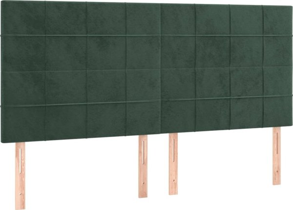 vidaXL Zaglowki giatou, 4 tem., skouro prasino, 90x5x78/88 cm, aksamit