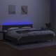 vidaXL Κρεβάτι κοντινένταλ με στρώμα, σκουρογρίζο ύφασμα, 200x200 cm