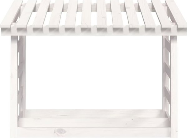 vidaXL Σταντ για Ξύλα Καυσόξυλα, Λευκό, 108x64,5x78 cm, Πεύκο