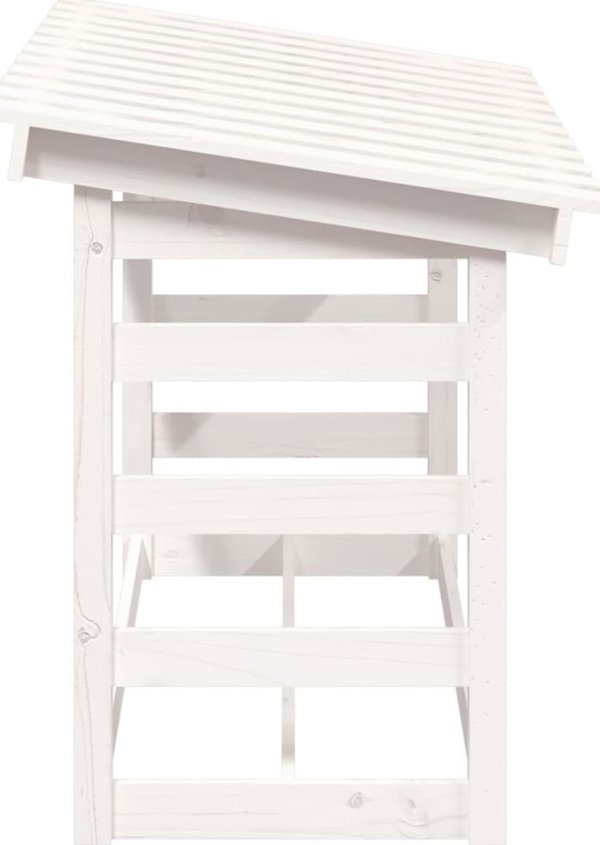 vidaXL Σταντ για Ξύλα Καυσόξυλα, Λευκό, 108x64,5x78 cm, Πεύκο