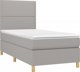 vidaXL Κρεβάτι continental με στρώμα, ανοιχτό γκρι, 100x200εκ, ύφασμα