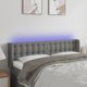 vidaXL Ζαγλώκ για κρεβάτι με LED, σκούρο γκρι, 147x16x78/88 cm, ύφασμα