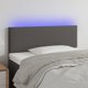 vidaXL Τιμόνι Κρεβατιού με LED, γκρι, 90x5x78/88 cm, τεχνητό δέρμα