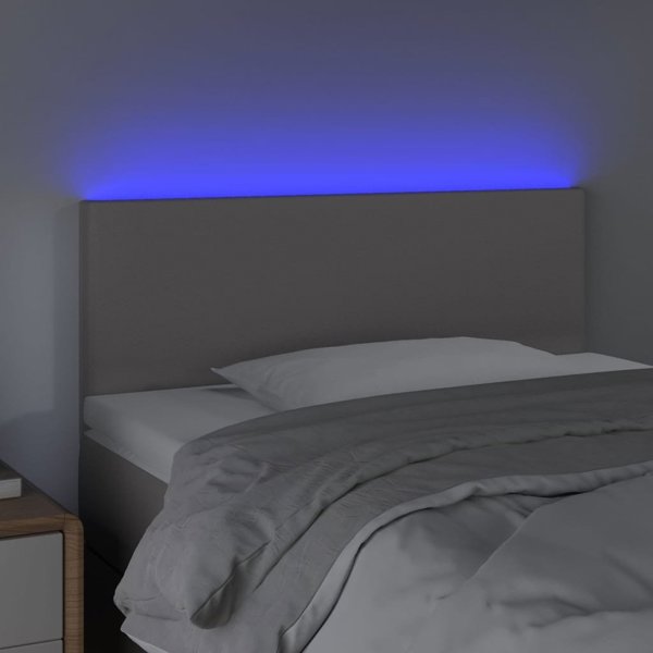 vidaXL Τιμόνι Κρεβατιού με LED, γκρι, 90x5x78/88 cm, τεχνητό δέρμα