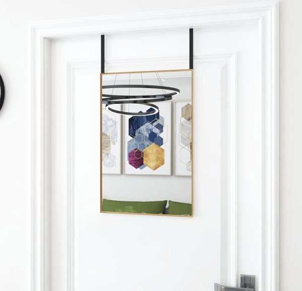 vidaXL Καθρέφτης πόρτας, χρυσός, 40x60 εκ., γυαλί και αλουμίνιο