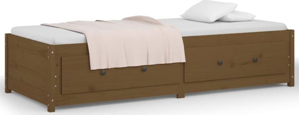 vidaXL Ντιβάνι κρεβάτι, καφέ μέλι, 90x200 cm, μασίφ ξύλο πεύκου