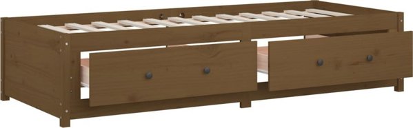 vidaXL Ντιβάνι κρεβάτι, καφέ μέλι, 90x200 cm, μασίφ ξύλο πεύκου
