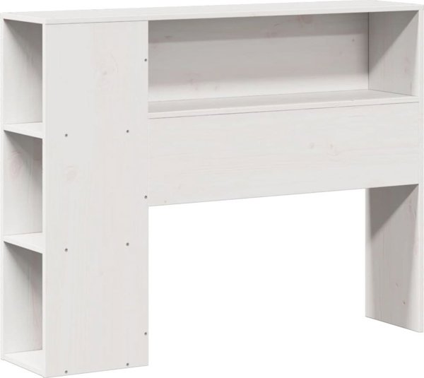 vidaXL Κρεβάτι με ράφι, χωρίς στρώμα, λευκό, 75x190 εκ, πεύκο