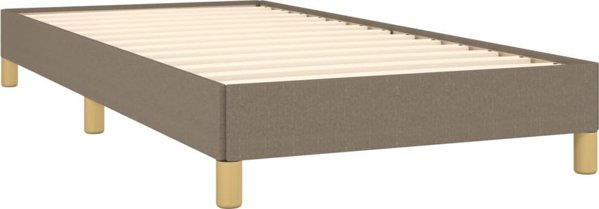 vidaXL Ράμα κρεβατιού, χρώμα ταουπέ, 90x200 εκ., επενδεδυμένη με ύφασμα