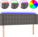 vidaXL Κεφαλάρι κρεβατιού με LED, γκρι, 147x16x78/88 εκ., δερματίνη