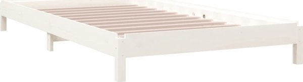 vidaXL Στοιβαζόμενο κρεβάτι, λευκό, 100x200 cm, μασίφ πεύκο