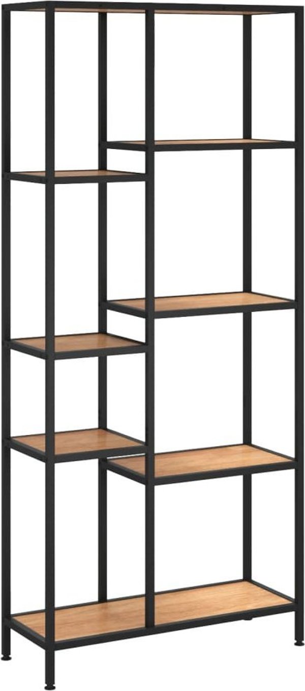 vidaXL Ραφιέρα βιβλίων, 80x30x180 εκ., ατσάλι και μοριοσανίδα