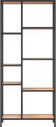 vidaXL Ραφιέρα βιβλίων, 80x30x180 εκ., ατσάλι και μοριοσανίδα