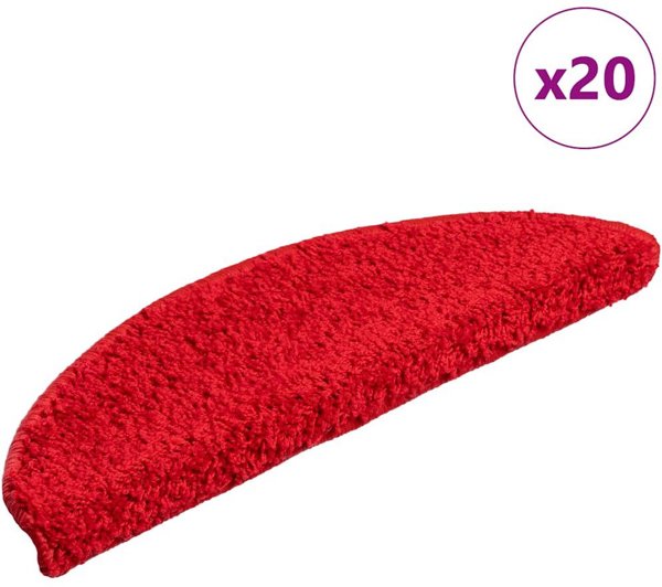 vidaXL Αυτοκόλλητα Πατήματα Σκαλοπατιών 56x17x3 εκ., Κόκκινα, 20 τεμάχια