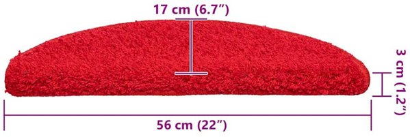vidaXL Αυτοκόλλητα Πατήματα Σκαλοπατιών 56x17x3 εκ., Κόκκινα, 20 τεμάχια