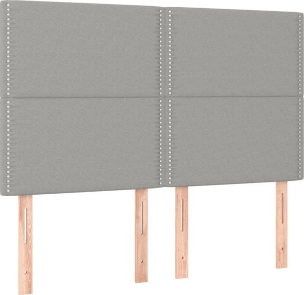 vidaXL Κρεβάτι Continental με στρώμα ανοιχτογκρι 140x200 εκ. ύφασμα