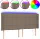 vidaXL Προσκέφαλο κρεβατιού με LED, taupe, 203x16x118/128 cm, υφασμάτινη επένδυση