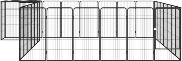 vidaXL vidaXL Kojec dla psa, 30 paneli, czarny, 50x100 cm, stal