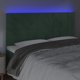 vidaXL Zaglowek do lozka z LED, ciemnozielony, 160x5x118/128 cm