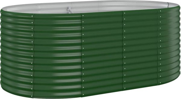 vidaXL Donica ogrodowa, malowana proszkowo stal, 175x100x68 cm zielona