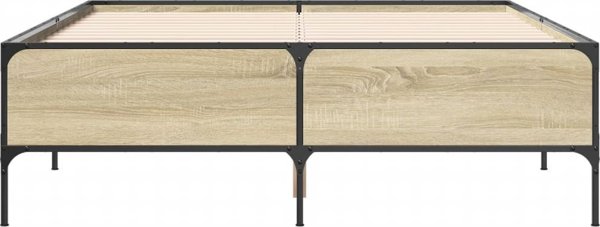 vidaXL Rama κρεβατιού, δρυς σονόμα, 135x190 εκ., ξυλοπαρασκεύασμα