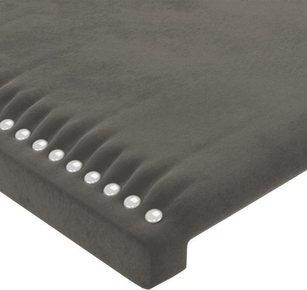 vidaXL Zaglowek do lotka me to LED, ciemnoszary, 147x16x78/88 cm, aksamit