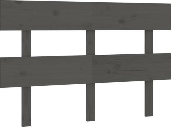vidaXL Κεφαλάρι κρεβατιού, γκρι, 124x3x81 εκ., μασίφ πεύκο