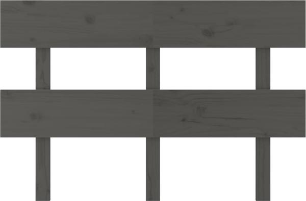 vidaXL Κεφαλάρι κρεβατιού, γκρι, 124x3x81 εκ., μασίφ πεύκο