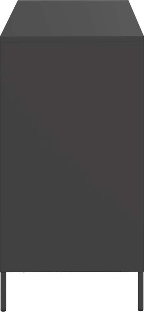 vidaXL Szafka, czarna, 101,5x39x73,5 cm, stal walcowana na zimno