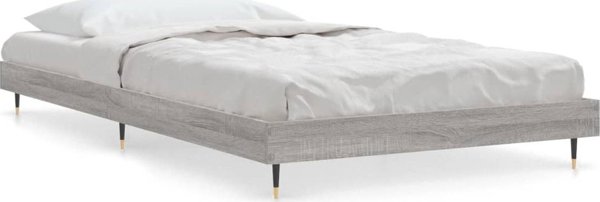 vidaXL Rama lozka, szary dab sonoma, 90x190cm, material drewnopochodny