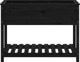 vidaXL Donica z polka, czarna, 111,5x54x81 cm, lite drewno sosnowe