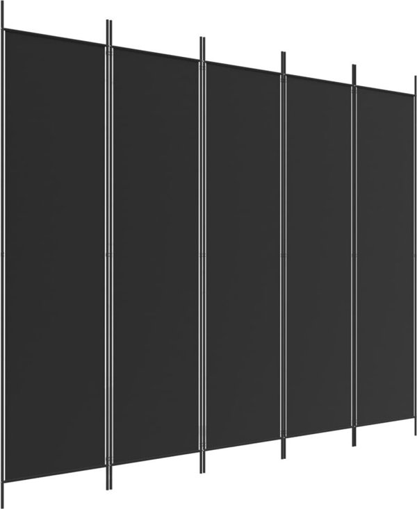vidaXL vidaXL Parawan 5-panelowy, czarny, 250x200 cm, tkanina