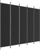 vidaXL vidaXL Parawan 5-panelowy, czarny, 250x200 cm, tkanina