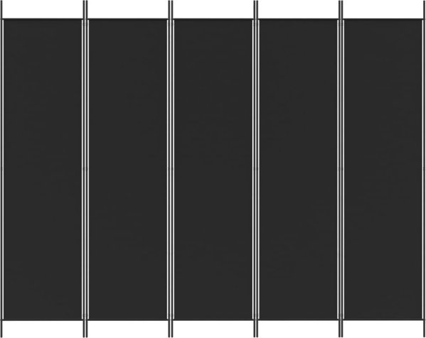 vidaXL vidaXL Parawan 5-panelowy, czarny, 250x200 cm, tkanina