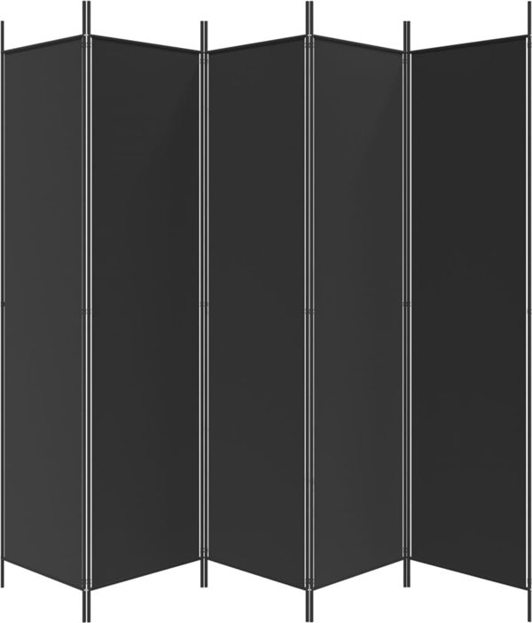 vidaXL vidaXL Parawan 5-panelowy, czarny, 250x200 cm, tkanina