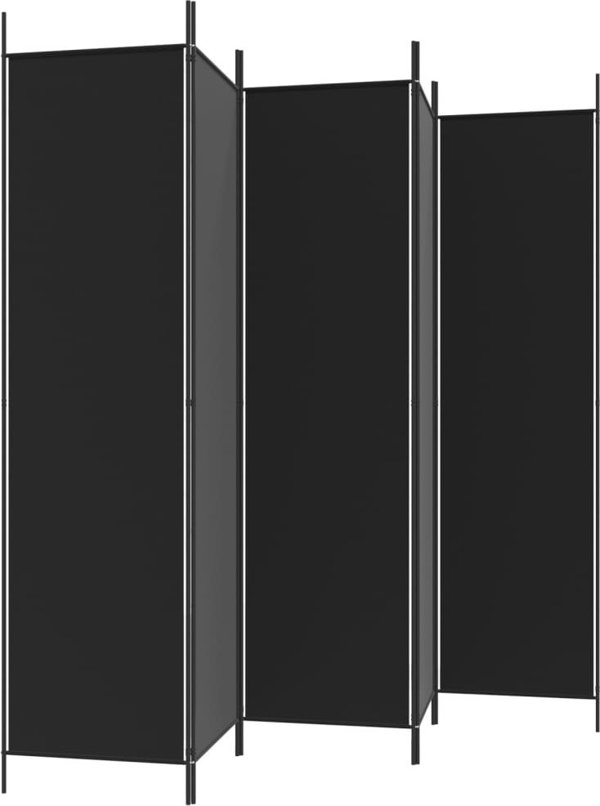 vidaXL vidaXL Parawan 5-panelowy, czarny, 250x200 cm, tkanina