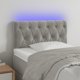 vidaXL Κεφαλάρι κρεβατιού με LED, ανοιχτό γκρι, 80x7x78/88 cm, βελούδο