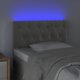vidaXL Κεφαλάρι κρεβατιού με LED, ανοιχτό γκρι, 80x7x78/88 cm, βελούδο