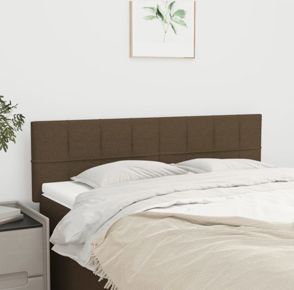 vidaXL Zaglowki do lozka, 2 szt, ciemnobrazowe, 72x5x78/88 cm, tkanina