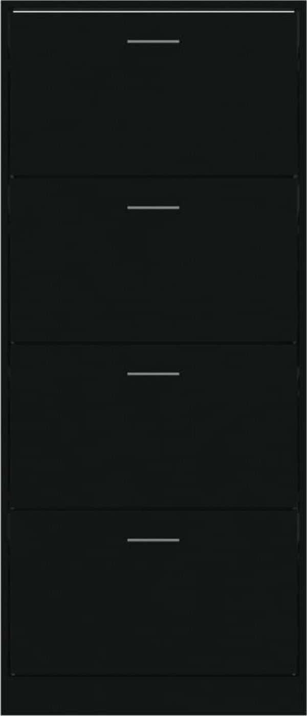 vidaXL Ντουλάπι παπουτσιών, μαύρο, 63x24x147 εκ., από σύνθετο ξύλο