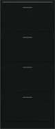 vidaXL Ντουλάπι παπουτσιών, μαύρο, 63x24x147 εκ., από σύνθετο ξύλο