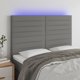 vidaXL Κεφαλάρι κρεβατιού με LED σκούρο γκρι 144x5x118/128 cm ύφασμα