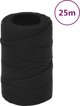 vidaXL Σχοινί ιστιοπλοΐας, μαύρη μονόχρωμη, 2 mm, 25 m, πολυπροπυλένιο