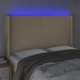 vidaXL Κεφαλάρι για κρεβάτι με LED, κρεμ, 147x16x118/128 cm, ύφασμα